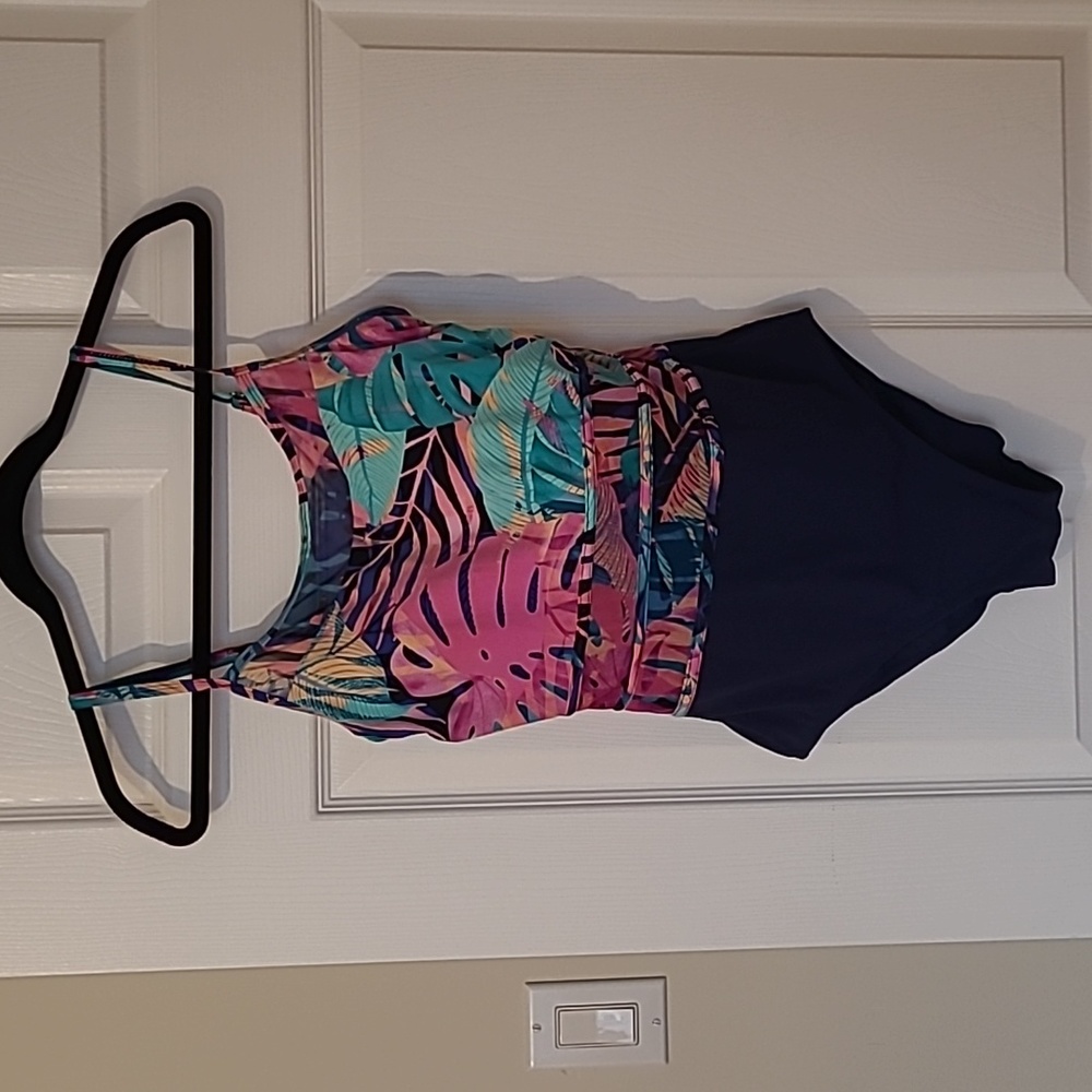 CHRISTINA SWIMWEAR,  BODYCON, colourful, slimming, beach, pool, size 6